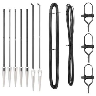 Berkfield Home Fence Posts Set Set of 14 Grey Metal