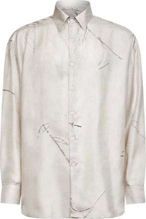 Costumein Casual Shirts, male, Beige, Size: XL Valentino Silk Printed Shirt