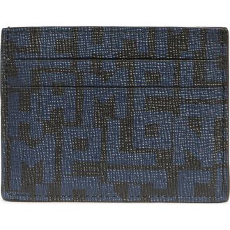 Longchamp Logo Print Cardholder in Black/Navy at Nordstrom Rack