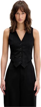 VETEMENTS V-hals Gilet - Dames - Bodywarmers - Zwart - M - Wol - Jassen