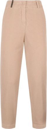 PESERICO Moderne Cropped Broek - Dames - Vrijetijds broeken - Beige - XL - Katoen - Broeken