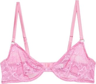 Fleur du Mal Le Stretch Lace Demi bra - Pink