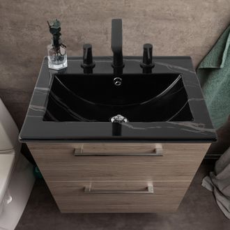 Jonathan Y Designs Ancillary 3-Hole Classic Contemporary Rectangular Ceramic Single Sink Basin Vanity Top