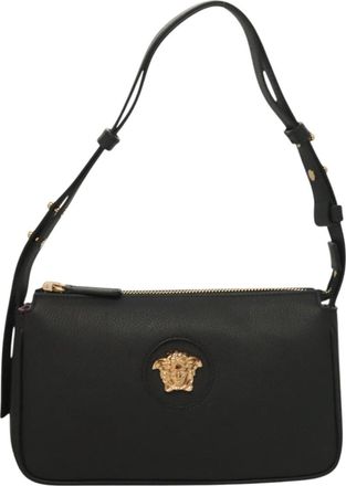 Versace Medusa Black Leather Shoulder Bag (Pre-Owned)