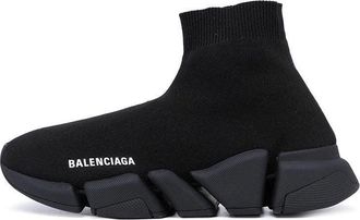 Balenciaga (WMNS) Balenciaga Speed 2.0 Sneakers Black Shiny Knit with Black Sole Unit 636833W2AF31000