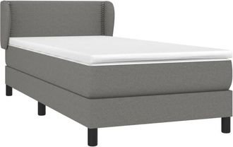 vidaXL Cama Box Spring Con Colch&oacute;n Tela Gris Oscuro 80x200 Cm Vidaxl