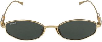 Gucci Sunglasses, female, Yellow, Size: 55 MM Oval Frame Sunglasses