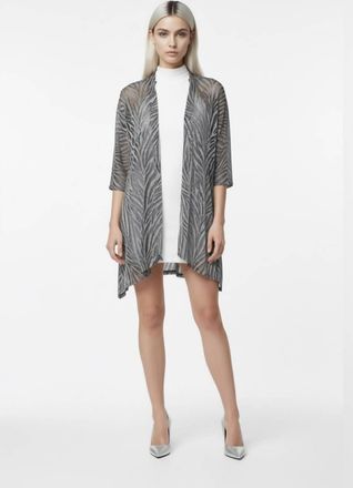 R & M Richards Open Front Sheer Cardigan In Black