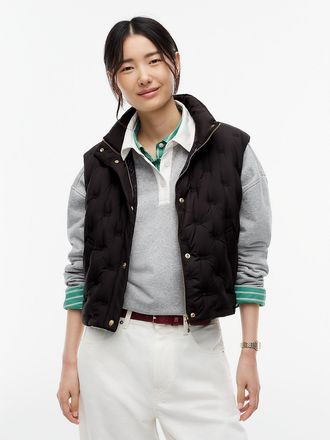 Tommy Hilfiger Womens Water-Repellent Quilted Down Vest - Black - XL