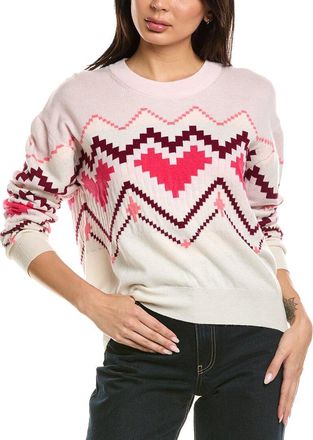 Brodie Heart Pixel Crewneck Wool & Cashmere-Blend Sweater