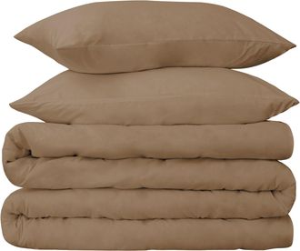 Superior 650-Thread Count Egyptian Cotton Solid Duvet Cover and Sham Set