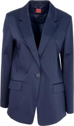 HUGO BOSS Blauwe Katoenen Blazer Model Afede - Heren - Blazers - Blauw - XS - Katoen - Jassen