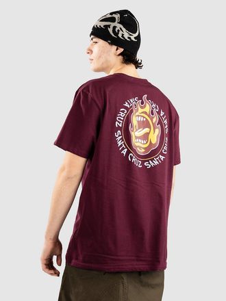 Santa Cruz BT Ringed Screaming Flame T-Shirt rosso