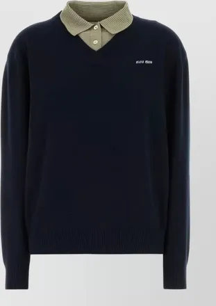 Miu Miu cashmere silk polo shirt