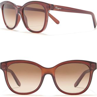Ferragamo 55mm Plastic Cat Eye Sunglasses in Crystal Brown at Nordstrom Rack