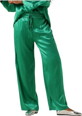 Greek Archaic Kori Broeken, Dames, Groen, S, Satijn, Wijde Pijpen Broek