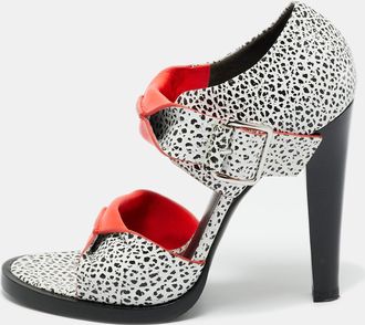 Alexander Wang Tricolor Leather Open Toe Ankle Strap Sandals