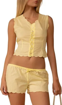 Montce Swim Sunshine Scalloped Cotton Cover-Up Vest at Nordstrom, Size X-Large