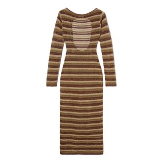 MC2 Saint Barth Knitted Dresses, female, Multicolor, Size: S Robyn Striped Lurex Knit Dress