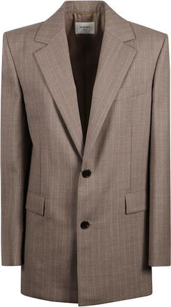 Saint Laurent Blazers, female, Beige, Size: 3XS Single-breasted Blazer