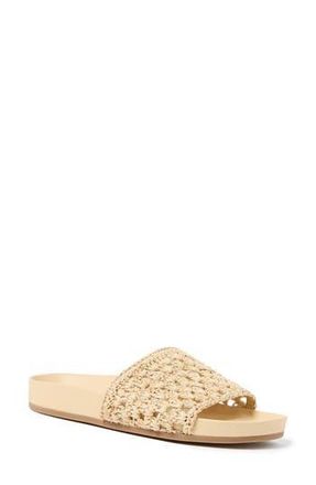 Loeffler Randall Henri Crochet Raffia Slide Sandal in Cream-Natural at Nordstrom Rack, Size 10.5
