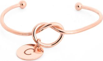 Meshmerise Love Knot Initial Bracelet in Rose-C at Nordstrom Rack