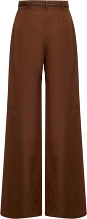 Max Mara Womens Belted Trousers Mstfarea Brown Cotton
