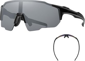 Generic Polarized Cycling Sunglasses - Interchangeable Lens Glasses, Outdoor Sports Eyewear | Lightweight Hiking Bike Running Mountain Driving, Photochromic L