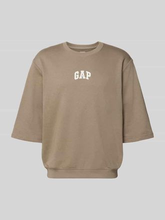 GAP T-Shirt mit Rundhalsausschnitt und Logo-Print in Taupe, Gr&ouml;&szlig;e XXL