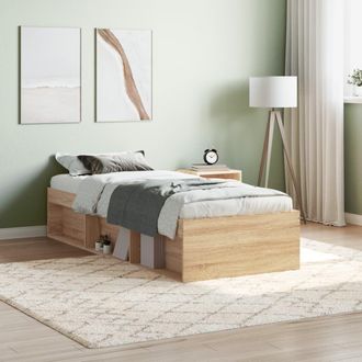 Berkfield Home Bed Frame Sonoma Oak 75x190 cm Small Single in Brown