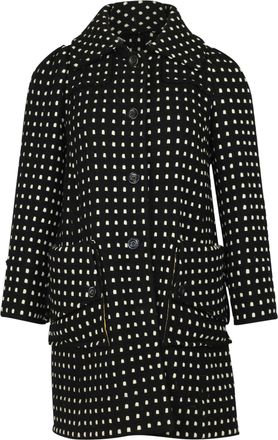 Diane Von F&uuml;rstenberg Pre-owned Womens Von Polka Dot Trench Coat in Black Wool - Size 2XS