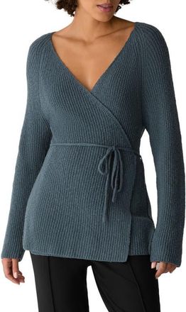 Eileen Fisher Tie Front Longline Cardigan in Eucalyptus at Nordstrom, Size Xx-Small