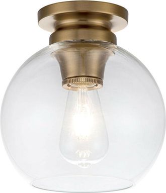 Feiss Feiss - Elstead Tabby Bowl Semi Flush Ceiling Light Burnished Brass