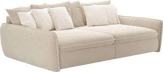 Vente-Unique Sof&aacute; 4 plazas confort asiento profundo en chenilla topo GIANOLA de Maison C&eacute;phy