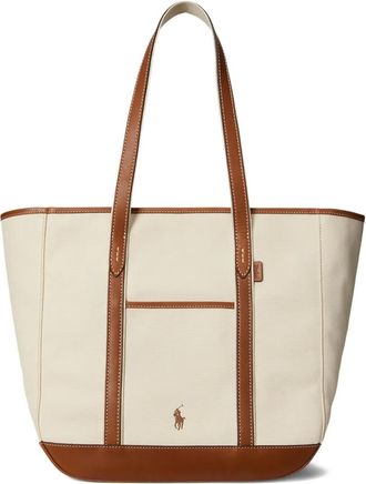 Polo Ralph Lauren Borsa tote in tela con logo - Toni neutri