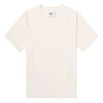 adidas originals Logo Embroidered Solid Color Sports Round Neck Short Sleeve Couple Style White GN3370