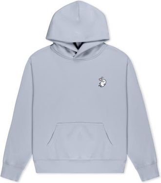Dalix Heartly Ghost Relaxed Midweight Fleece Pullover Hoodie in Powder at Nordstrom, Size Xx-Large