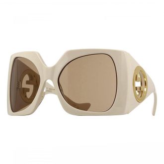 Gucci GG1255S002 Square Full Rim Sunglasses - Ivory
