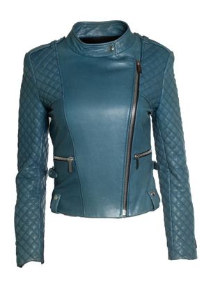 Barbara Bui Barbara Bui, Quilted leather jacket in blue