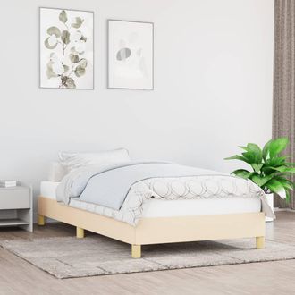 vidaXL Estructura De Cama Sin Colch&oacute;n Tela Crema 80x200 Cm Vidaxl