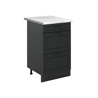 Vicco Mueble Bajo De Cocina R-line, Antracita Casa De Campo/antracita, 50 Cm Encimera M&aacute;rmol, Vicco