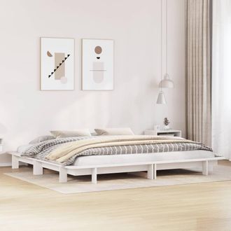 Berkfield Home Bed Frame without Mattress White 200x200 cm Solid Wood Pine