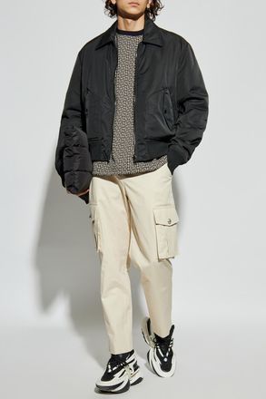 Balmain T-shirt With Monogram, Mens, Black