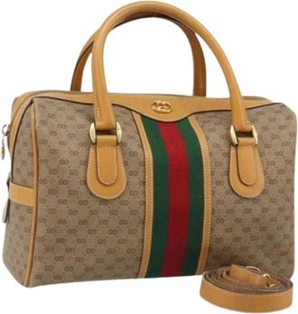 Gucci Pre-owned Handbags, female, Beige, Size: ONE SIZE Pre-owned Boston Bag