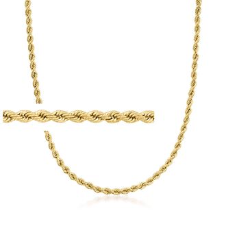Ross-Simons Italian 2.7mm 18kt Yellow Gold Rope-Chain Necklace