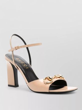 Gucci signora leather sandals square toe block heel