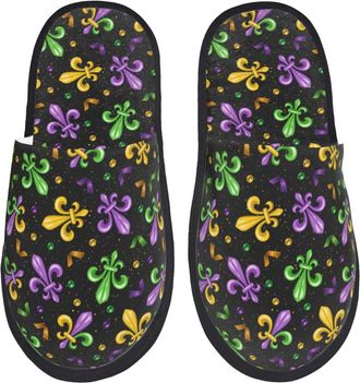 Generic Camping Slippers Carnival Portable Sleepers Anti-Slip Sole Slipper Casual Fuzzy Slippers For Winter Women & Men M