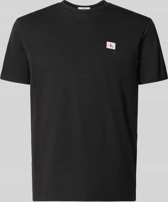 Calvin Klein Jeans T-Shirt mit Label-Badge in Black, Gr&ouml;&szlig;e XXL