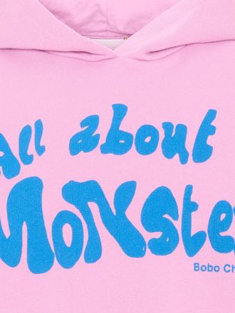 Bobo Choses Girls Cotton Hooded Sweatshirt Pink Hoods & Sweatshirts