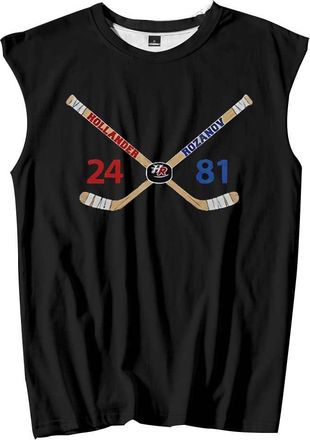 Generic Heated Rivalry Hollander Rozanov Hockey Tank Tops Sleeveless T-Shirt Unisex Casual Outdoor Sportwear (XXL,Black)